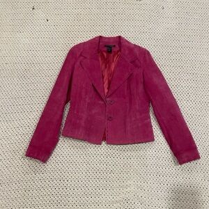 Boston Proper Fuchsia Suede Blazer